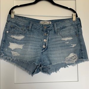 Abercrombie & Fitch Distressed Denim Short - 10